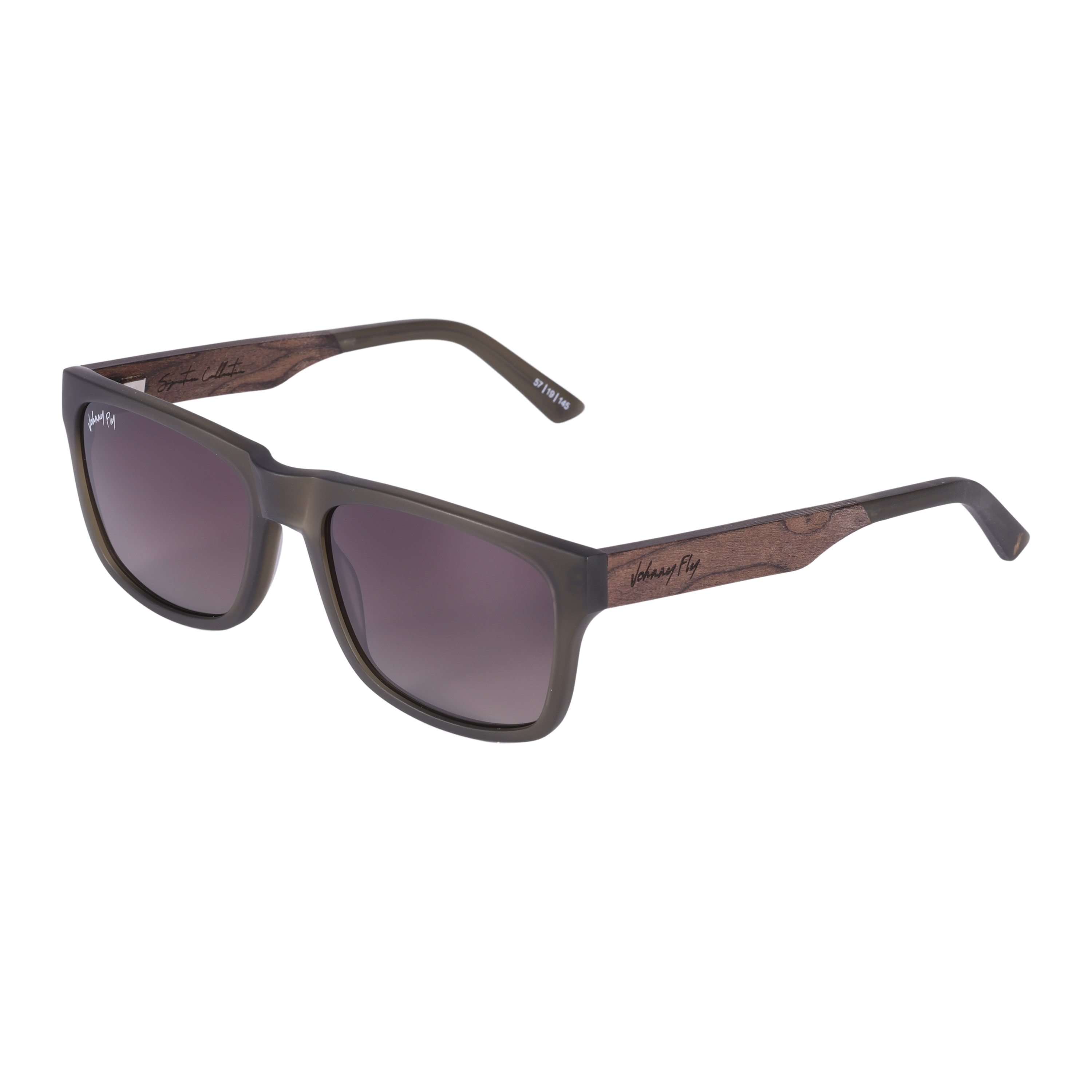 7Thirty7 737 SANDED OLIVE square large fit wide Polarized Sunglasses by Johnny Fly | Handcrafted with Acetate and Wood  #color_sanded-olive