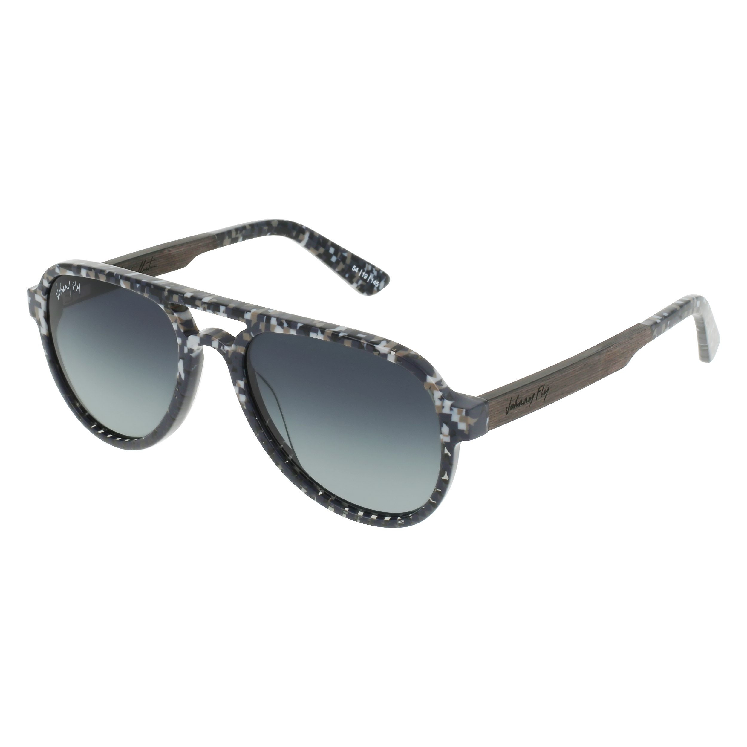 Johnny Fly Apache 8-Bit / Smoke Gradient Polarized Sunglasses | #color_8-bit