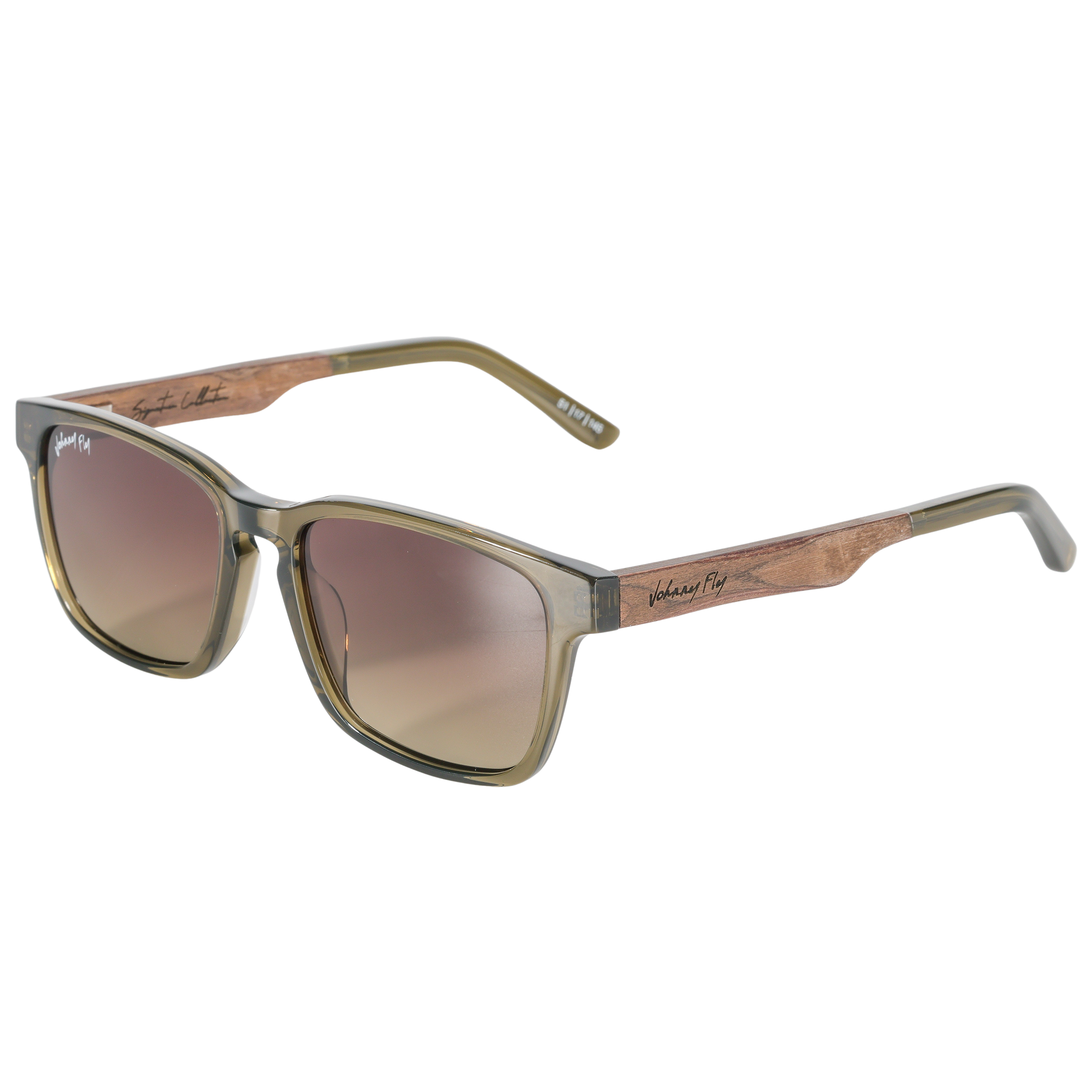 Branch Wooden Polarized Sunglasses by Johnny Fly -Right Angle - Olive
#color_olive
