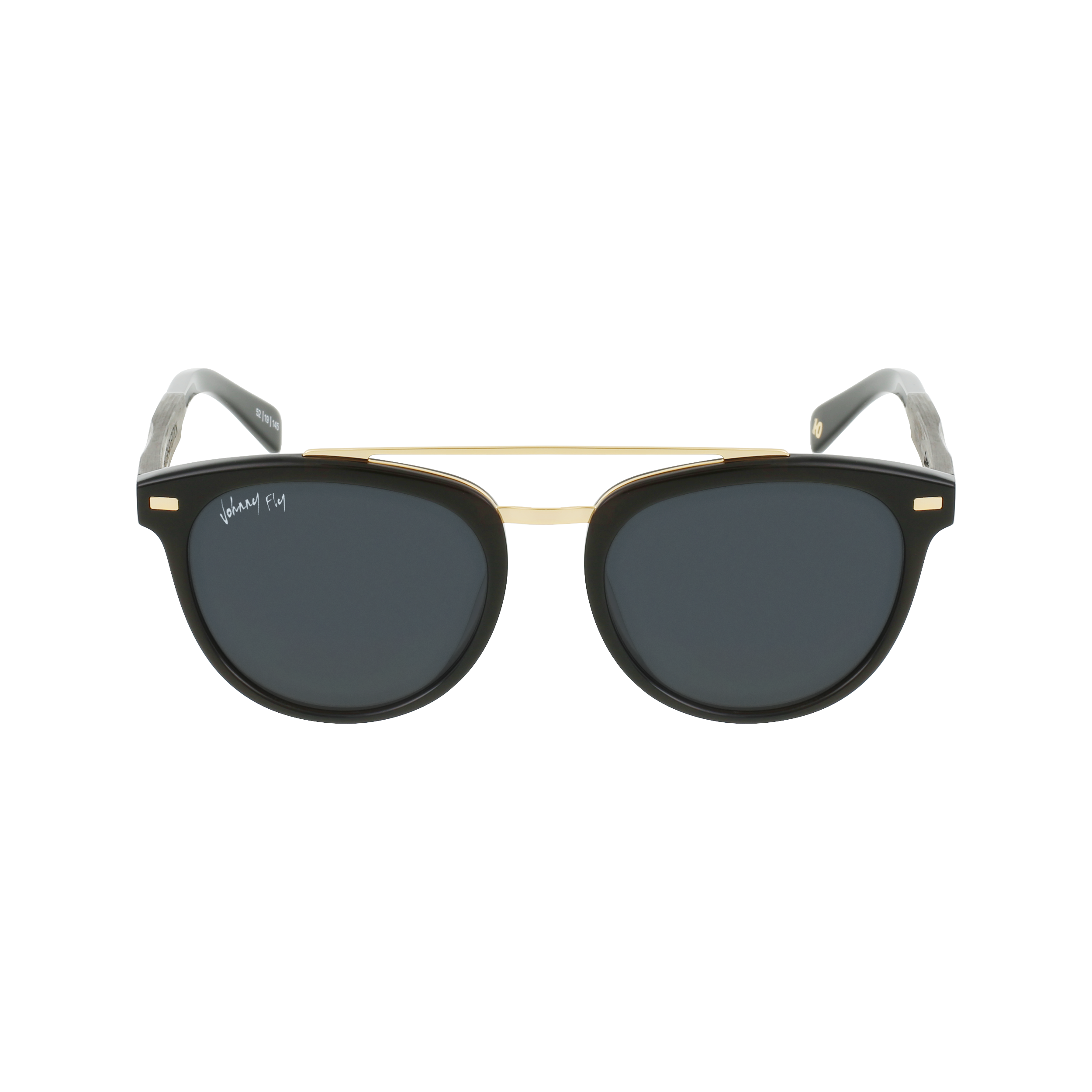 Captain Anniversary Edition Crossbar Aviator Polarized Sunglasses by Johnny Fly | Handcrafted with Acetate and Wood #color_black-pearl-anniversary-edition