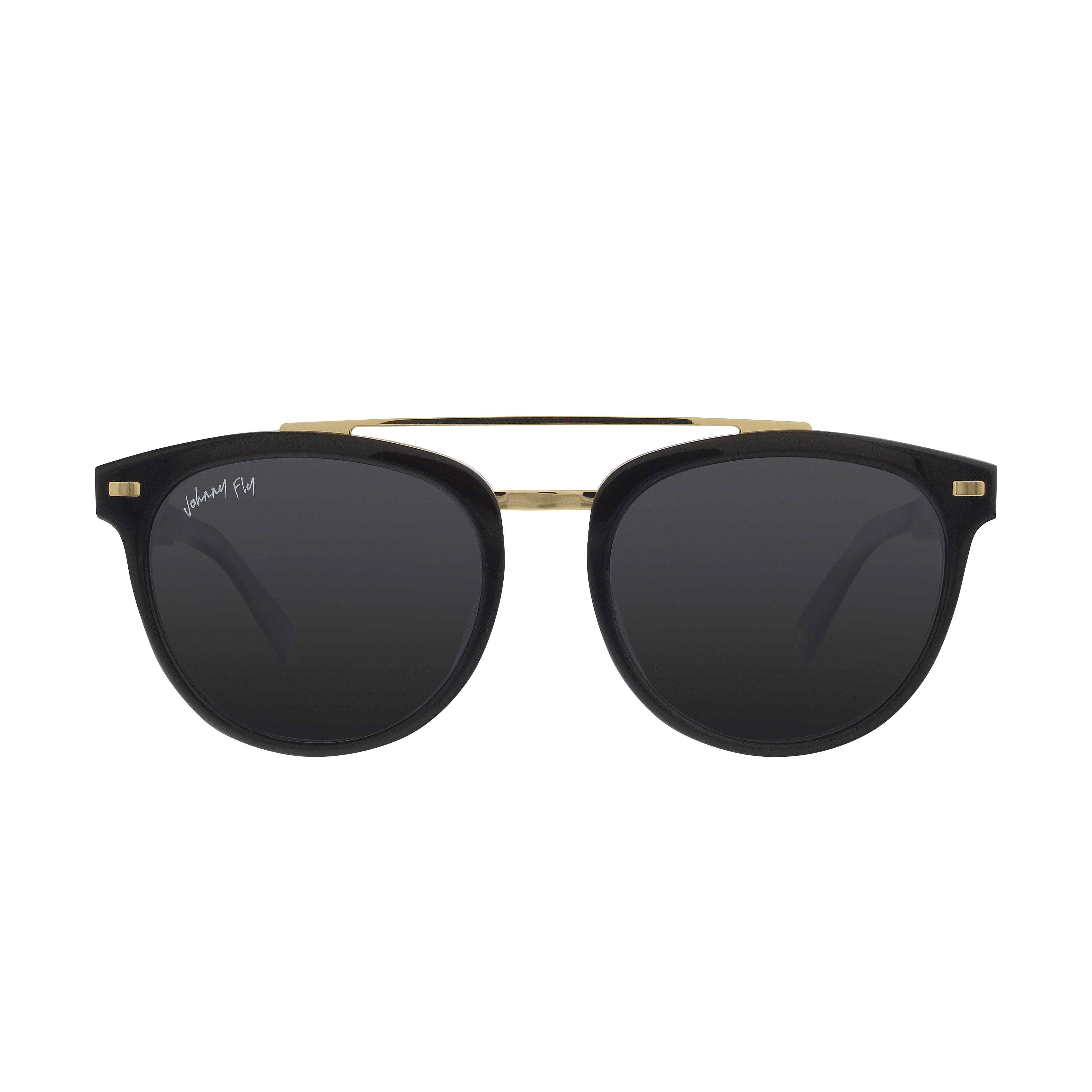 Captain Anniversary Edition Crossbar Aviator Polarized Sunglasses by Johnny Fly | Handcrafted with Acetate and Wood #color_black-pearl-anniversary-edition