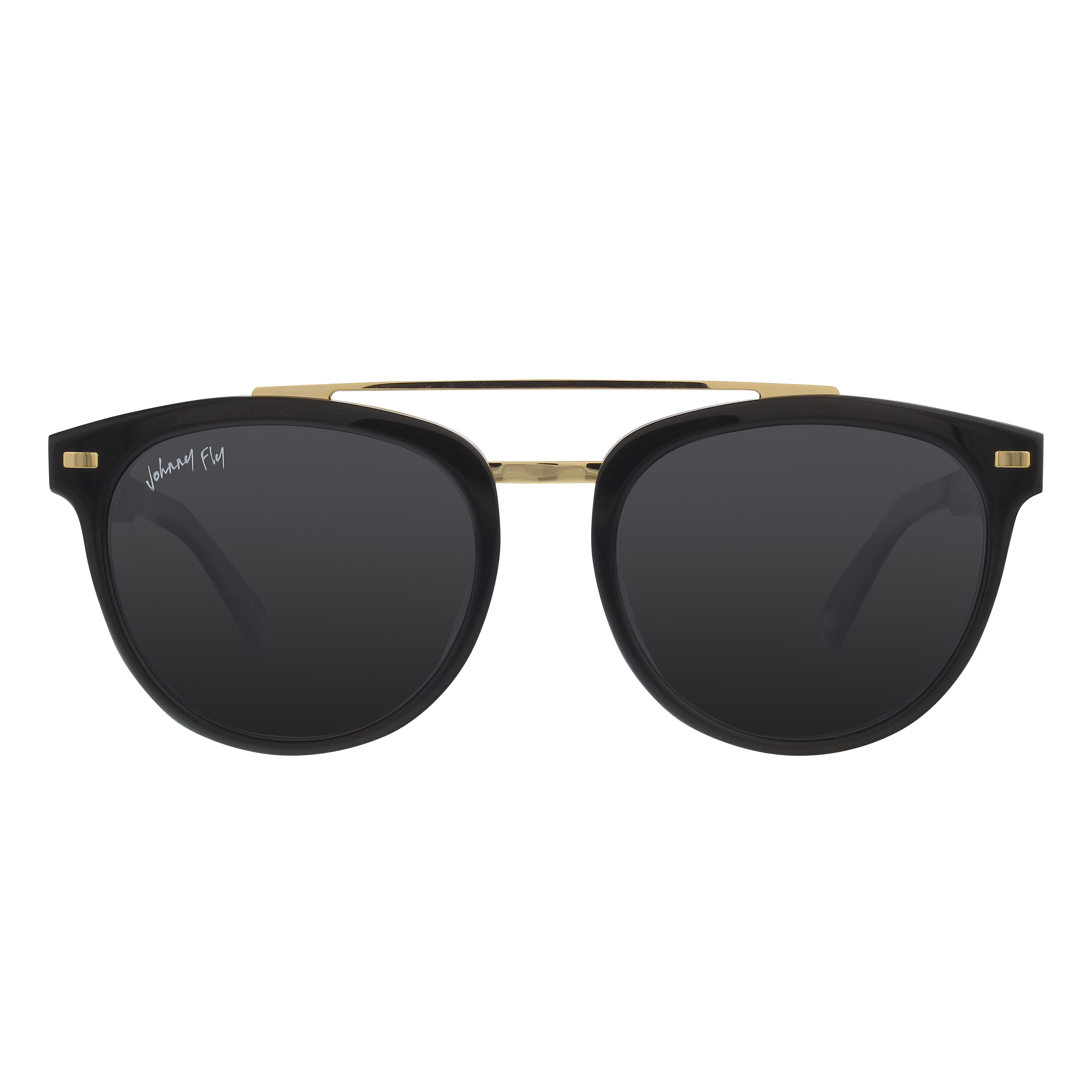 Captain Anniversary Edition Crossbar Aviator Polarized Sunglasses by Johnny Fly | Handcrafted with Acetate and Wood #color_black-pearl-anniversary-edition