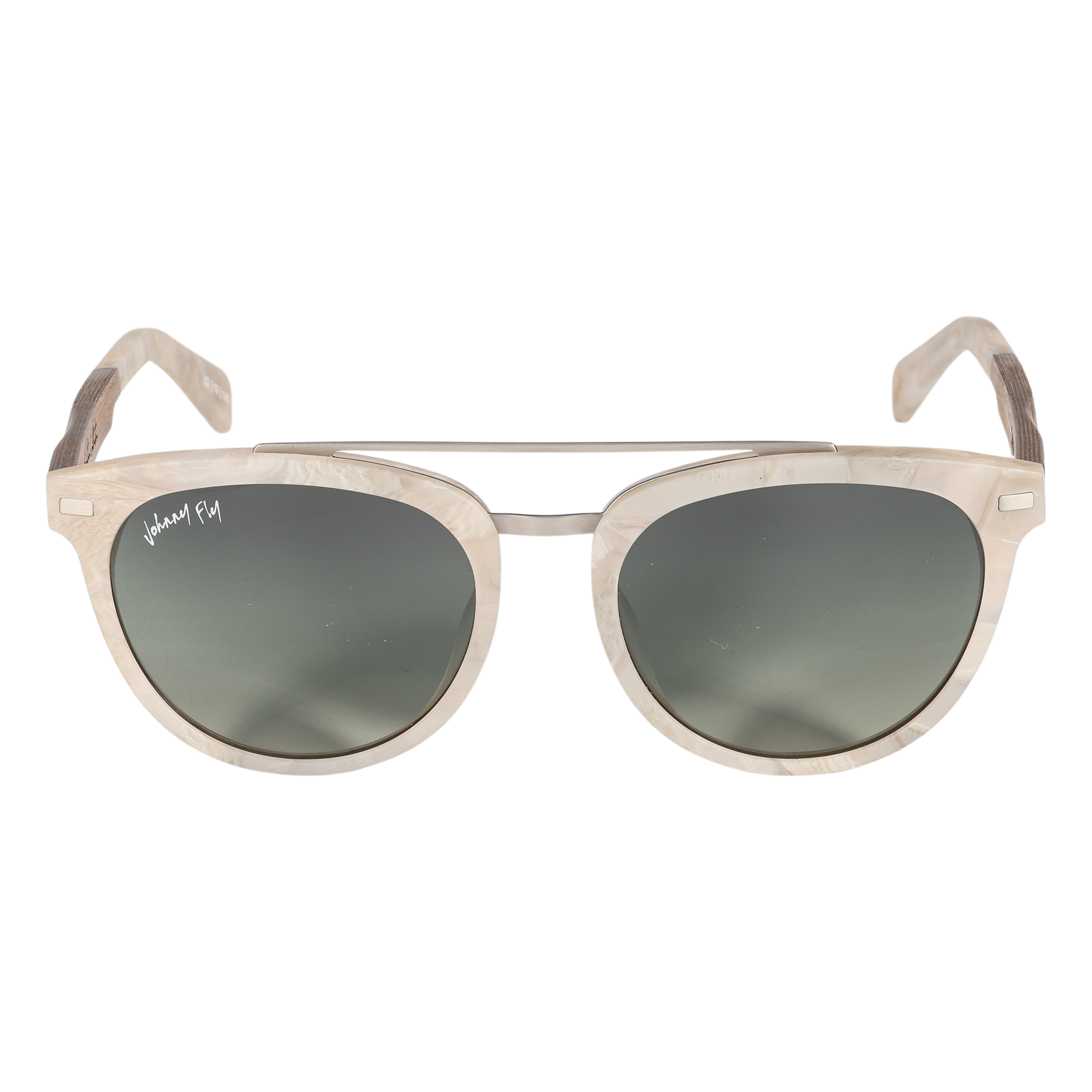 Captain METEOR Crossbar Aviator Polarized Sunglasses by Johnny Fly | Handcrafted with Acetate and Wood #color_meteor