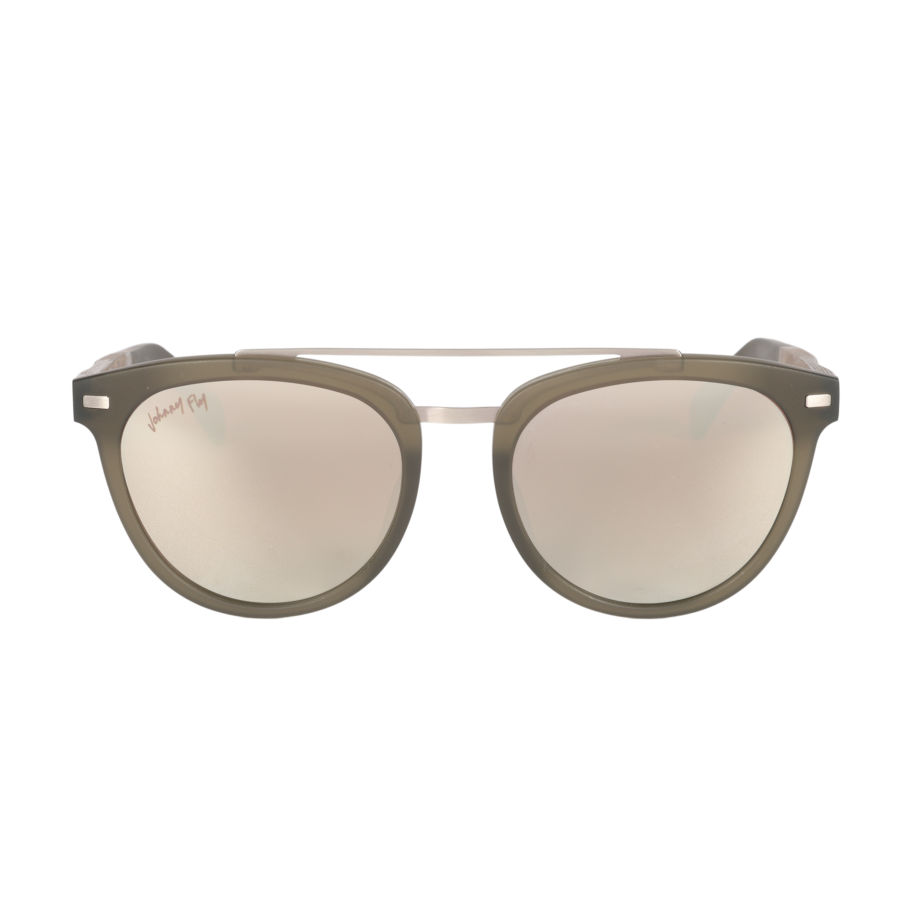 Captain SANDED OLIVE Crossbar Aviator mirror Polarized Sunglasses by Johnny Fly | Handcrafted with Acetate and Wood #color_sanded-olive