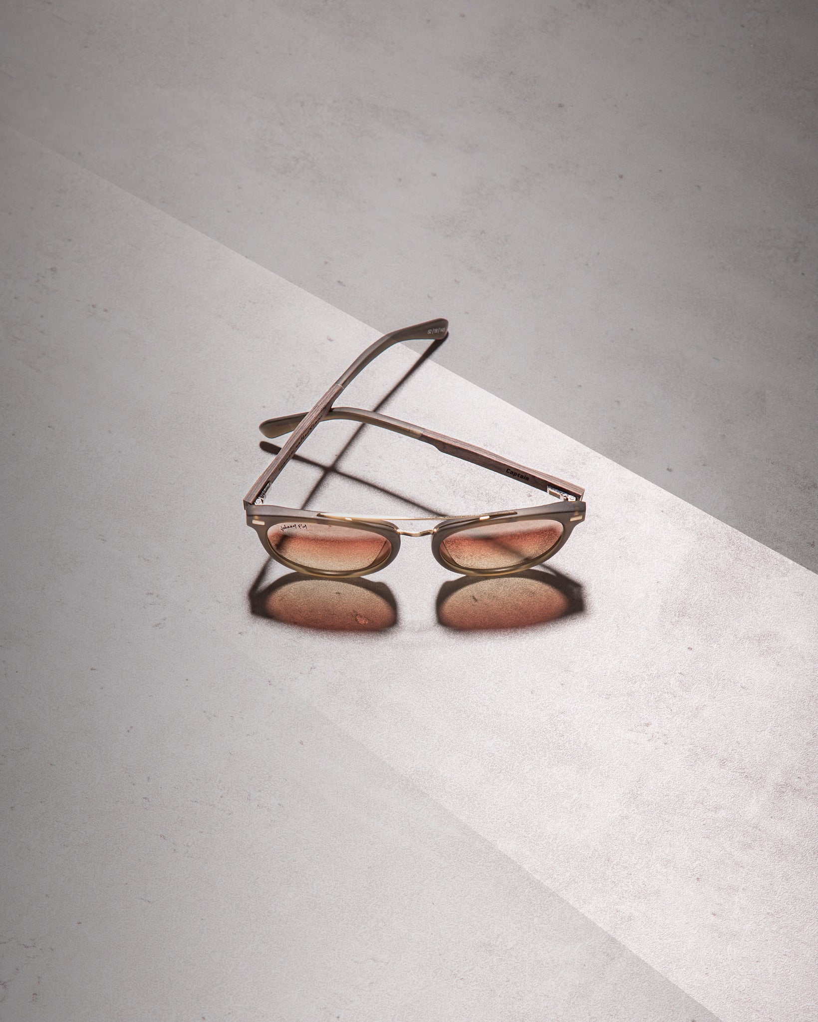 Captain SANDED OLIVE Crossbar Aviator Polarized Sunglasses by Johnny Fly | Handcrafted with Acetate and Wood #color_sanded-olive