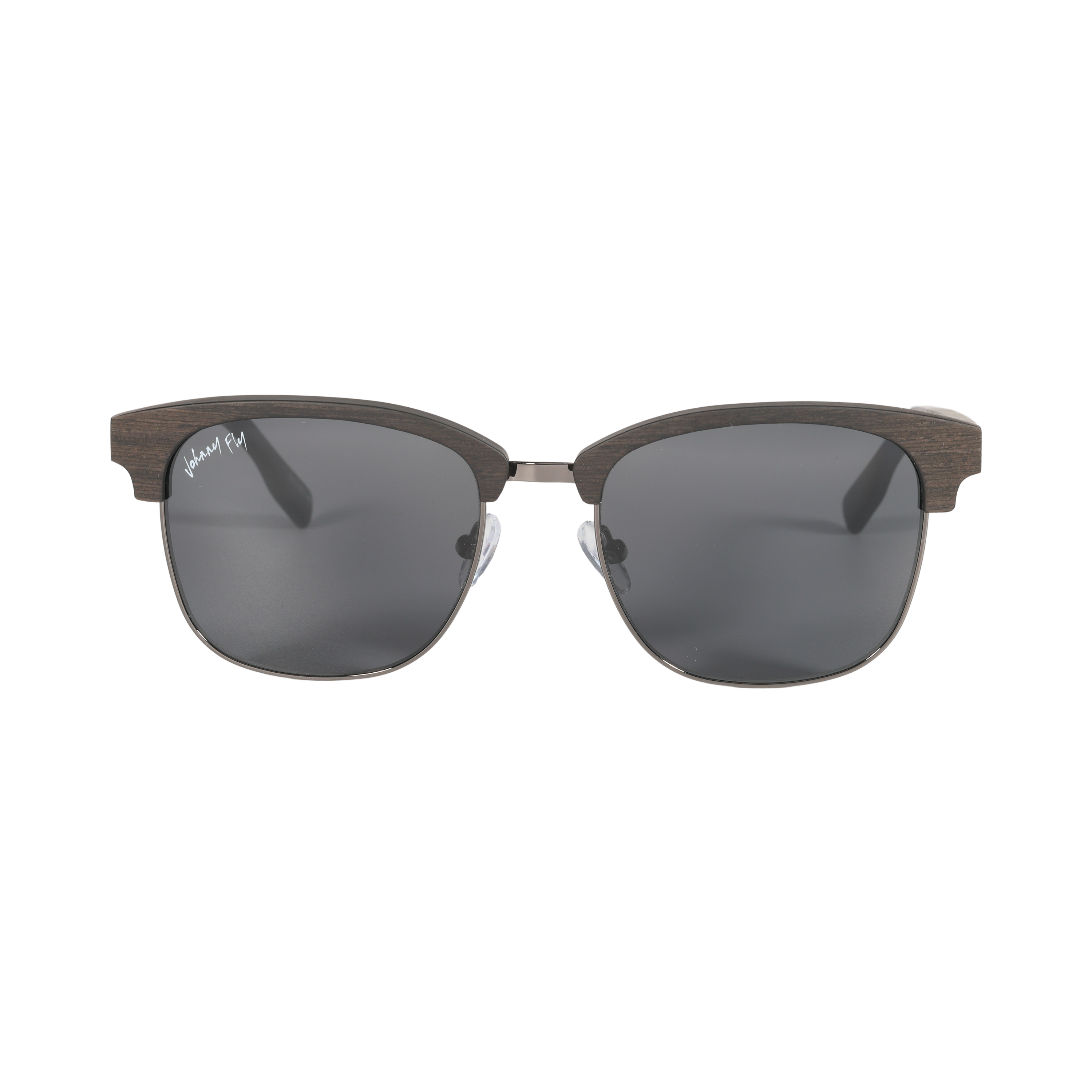 Hughes Polarized Sunglasses - Gunmetal / Wood Club Master Style - Johnny Fly | #color_gunmetal