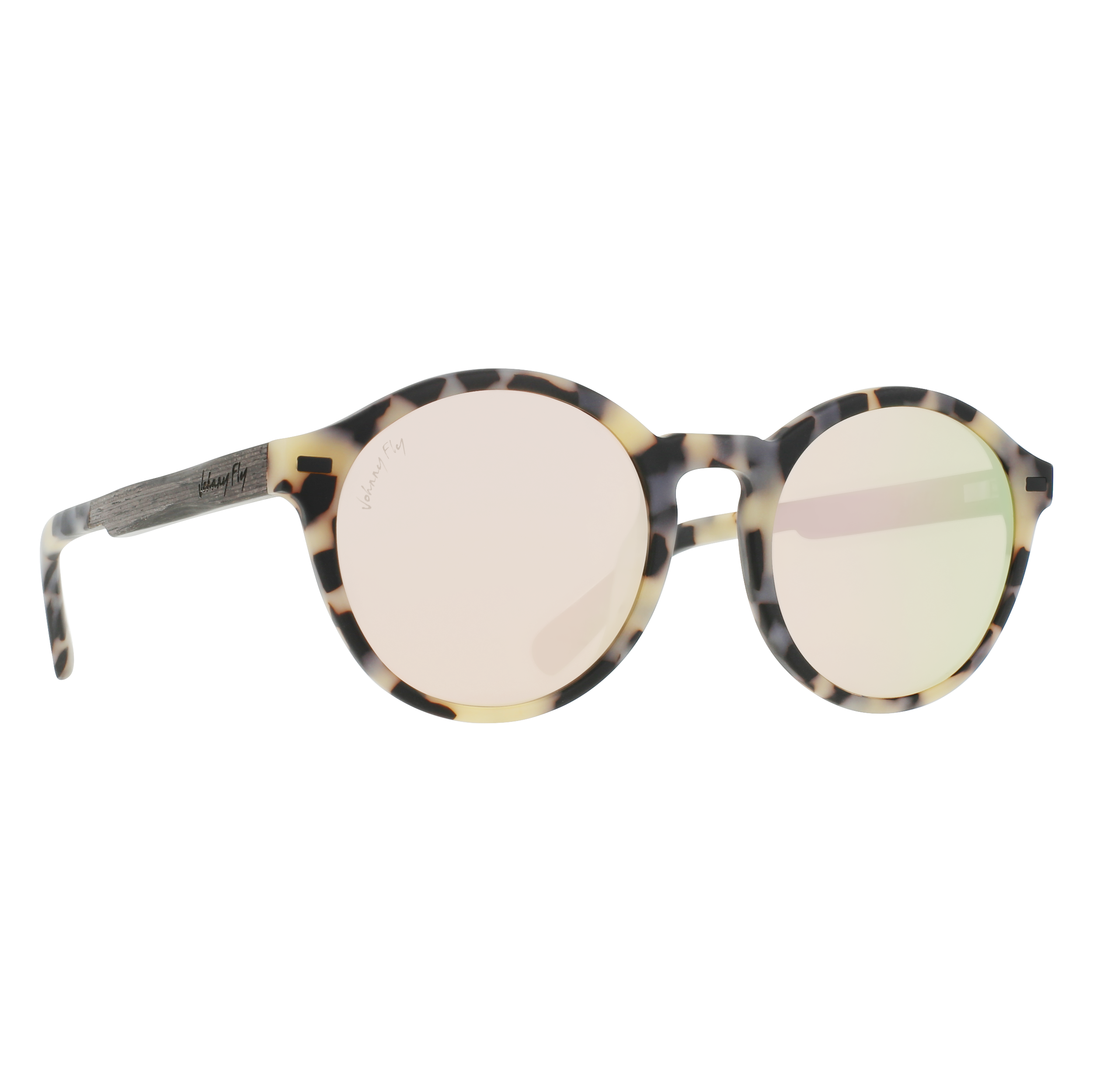UFO Sunglasses Frame - Matte White Tortoise- Johnny Fly | UFO-MWHTRT-POL-RSGLD | | #color_matte-white-tortoise