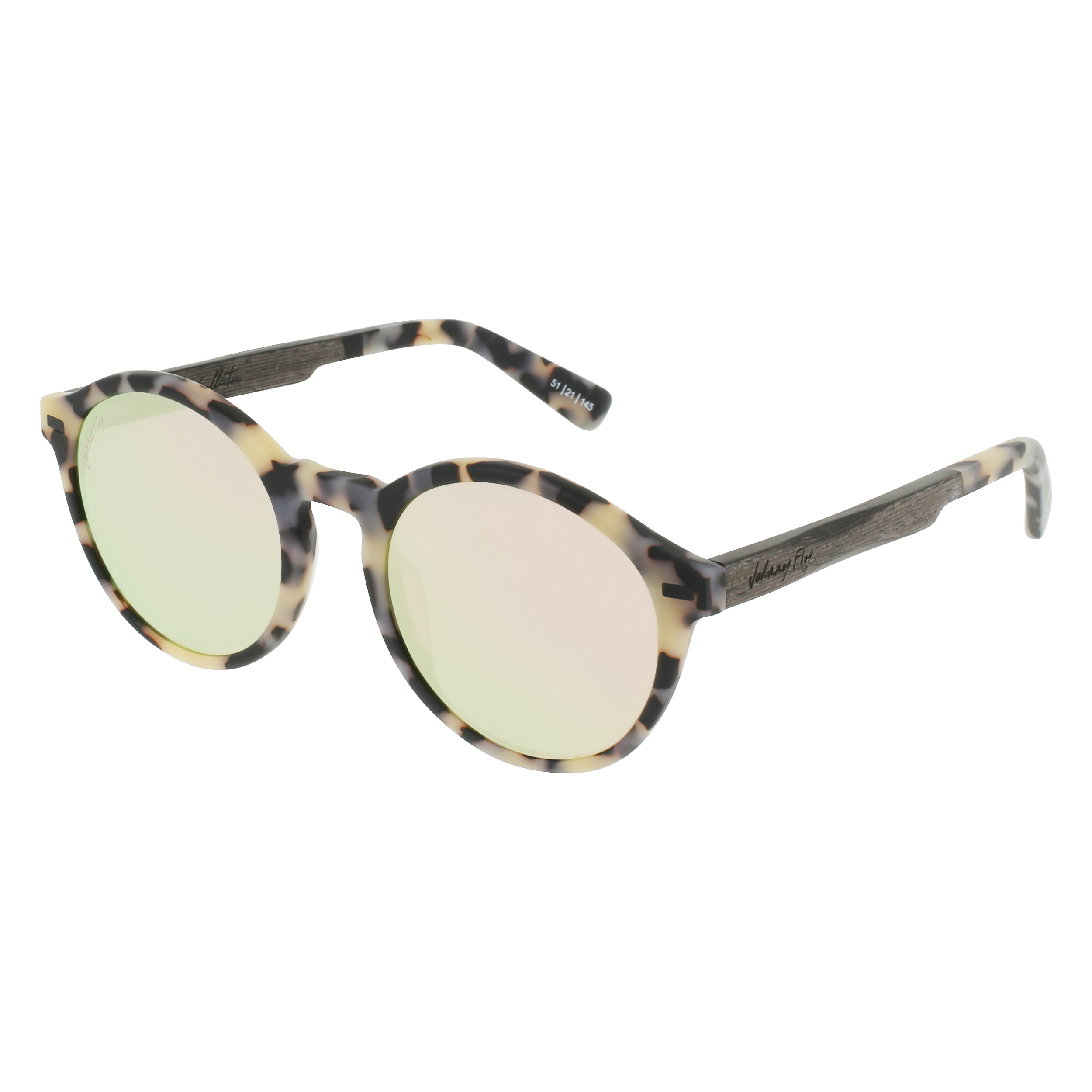 UFO Sunglasses Frame - Matte White Tortoise- Johnny Fly | UFO-MWHTRT-POL-RSGLD | | #color_matte-white-tortoise