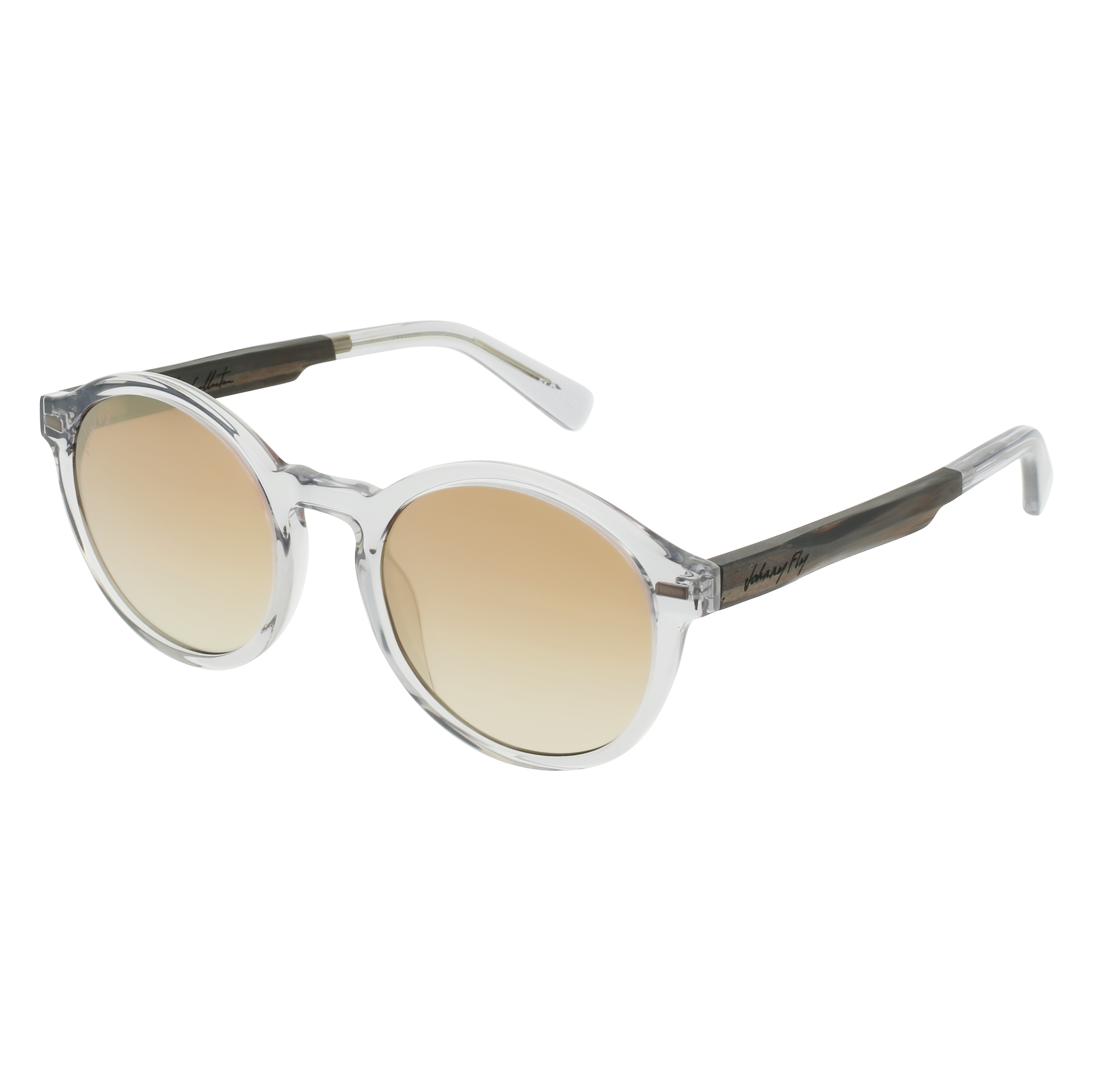 UFO Sunglasses Frame - Tinted Crystal- Johnny Fly | UFO-TCRY-REF-GLDGR | | #color_tinted-crystal