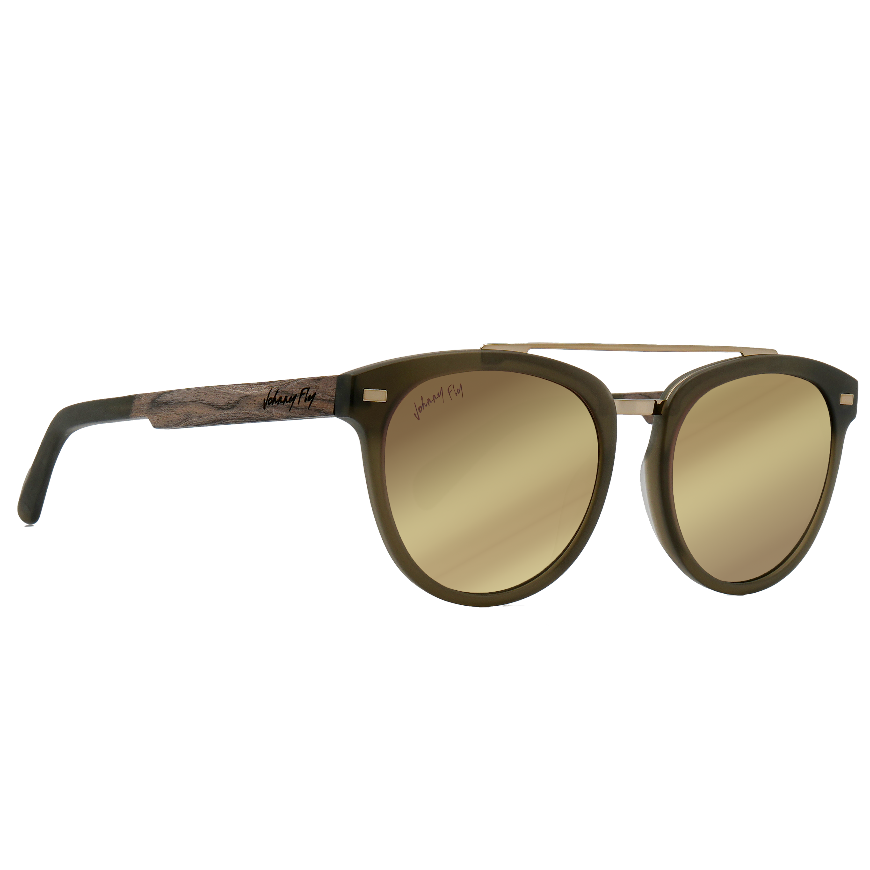 Johnny Fly Captain - Sanded Olive Sanded Olive / Gold Gradient Reflect Polarized #color_sanded-olive