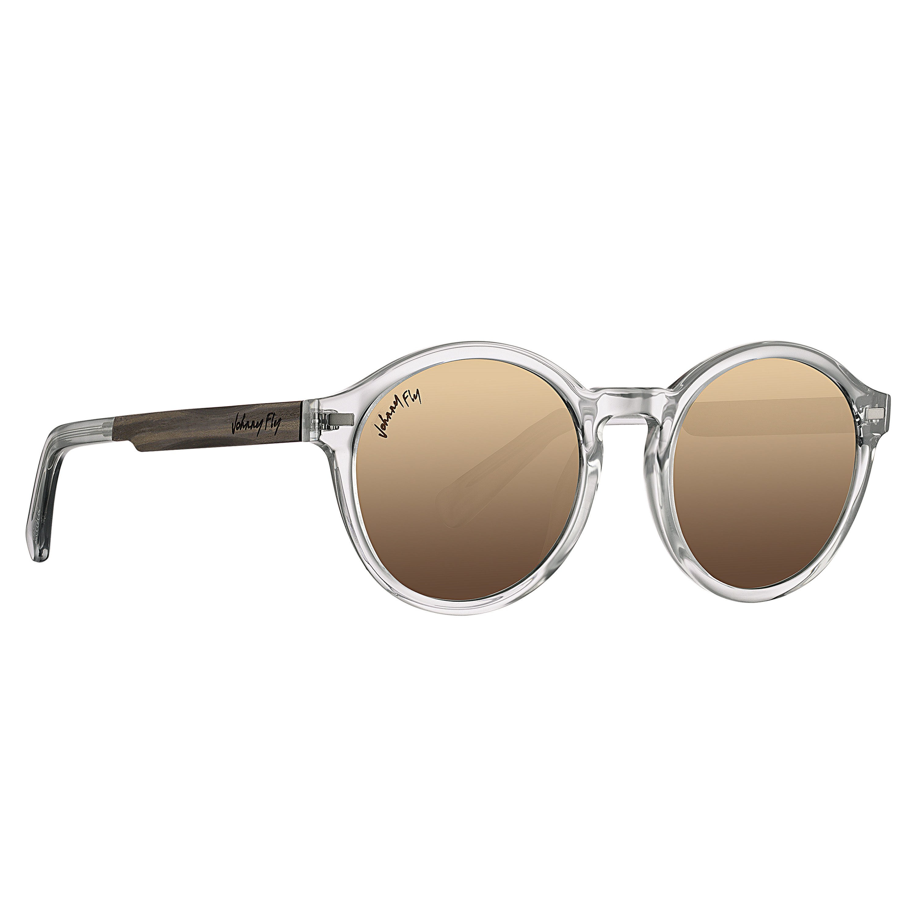 Johnny Fly UFO Tinted Crystal / Gold Gradient Reflect Polarized Sunglasses | #color_tinted-crystal