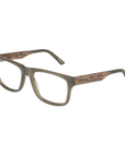 7Thirty7 737 SANDED OLIVE square large fit wide Eyeglasses Prescription by Johnny Fly | Handcrafted with Acetate and Wood  