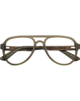 Apache SANDED OLIVE Retro Aviator Prescription Eyeglasses by Johnny Fly | Handcrafted with Acetate and Wood  