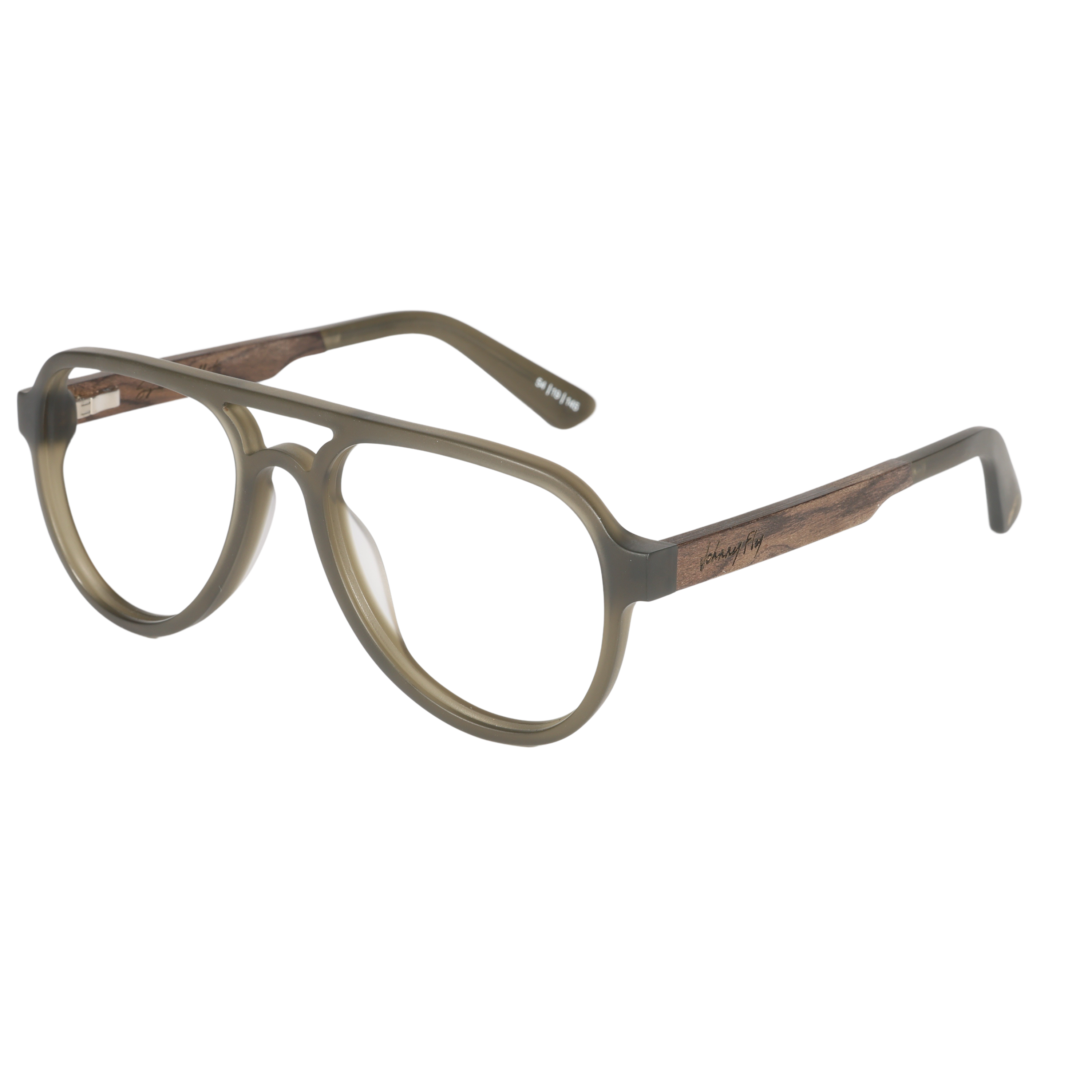 Apache SANDED OLIVE Retro Aviator Prescription Eyeglasses by Johnny Fly | Handcrafted with Acetate and Wood  #color_sanded-olive