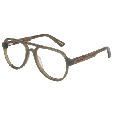 Apache SANDED OLIVE Retro Aviator Prescription Eyeglasses by Johnny Fly | Handcrafted with Acetate and Wood  #color_sanded-olive