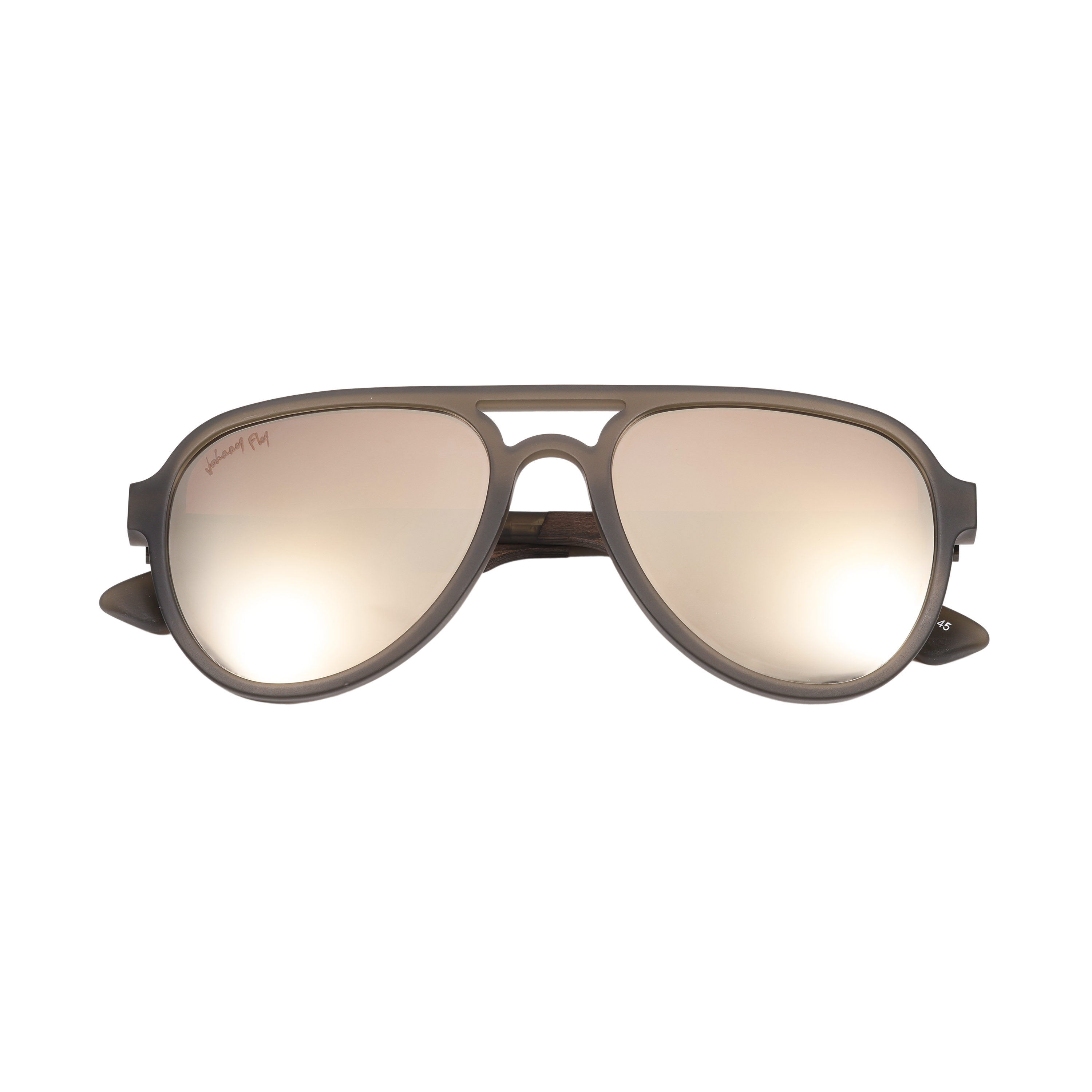 Apache SANDED OLIVE Retro Aviator Gold Mirror Polarized Sunglasses by Johnny Fly | Handcrafted with Acetate and Wood  #color_sanded-olive