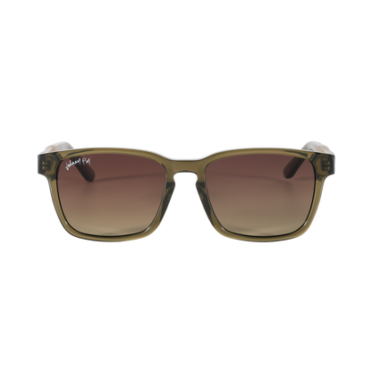 Branch Wooden Polarized Sunglasses by Johnny Fly Front Angle - Olive
 #color_olive