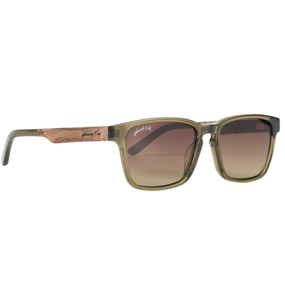 Branch Wooden Polarized Sunglasses by Johnny Fly #color_olive