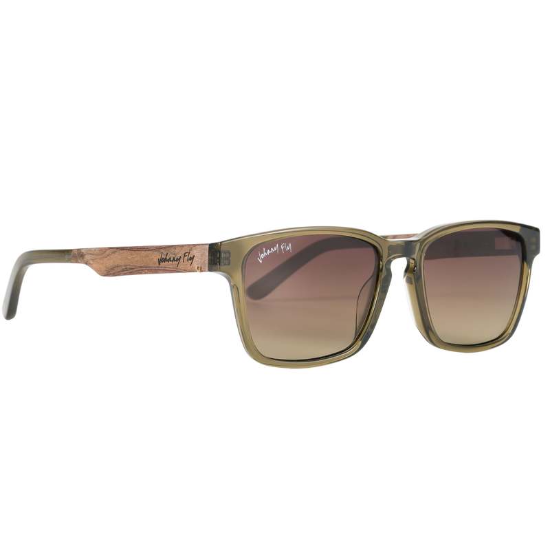 Branch Wooden Polarized Sunglasses by Johnny Fly #color_olive