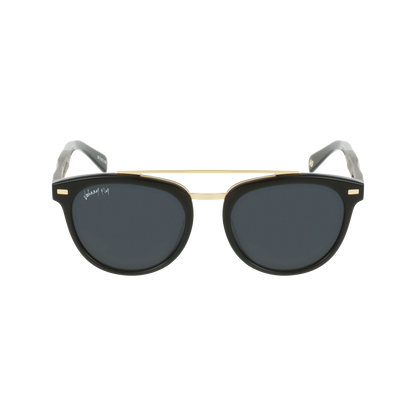 Captain Anniversary Edition Crossbar Aviator Polarized Sunglasses by Johnny Fly | Handcrafted with Acetate and Wood  