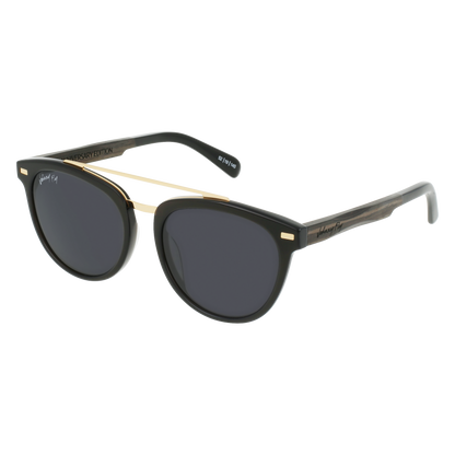 Captain Anniversary Edition Crossbar Aviator Polarized Sunglasses by Johnny Fly | Handcrafted with Acetate and Wood  