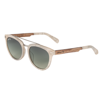 Captain METEOR Crossbar Aviator Polarized Sunglasses by Johnny Fly | Handcrafted with Acetate and Wood #color_meteor