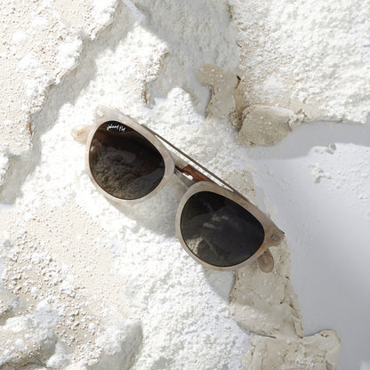 Captain METEOR Crossbar Aviator Polarized Sunglasses by Johnny Fly | Handcrafted with Acetate and Wood 