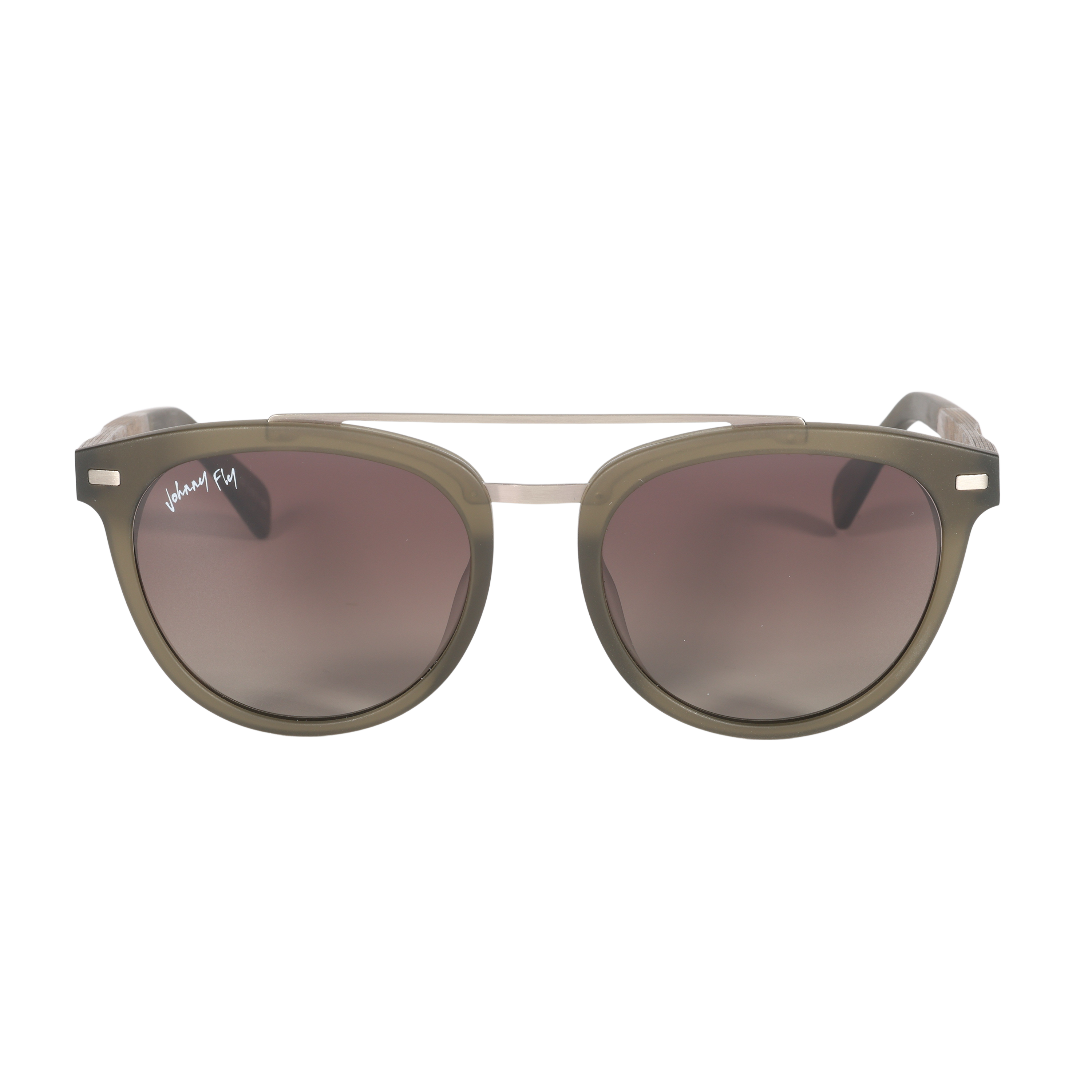 Captain SANDED OLIVE Crossbar Aviator Polarized Sunglasses by Johnny Fly | Handcrafted with Acetate and Wood  