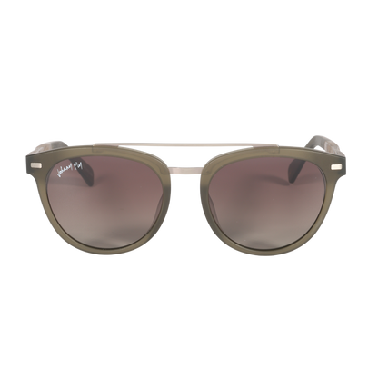 Captain SANDED OLIVE Crossbar Aviator Polarized Sunglasses by Johnny Fly | Handcrafted with Acetate and Wood  