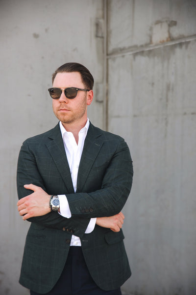 Captain SANDED OLIVE Crossbar Aviator Polarized Sunglasses by Johnny Fly | Handcrafted with Acetate and Wood  #color_sanded-olive