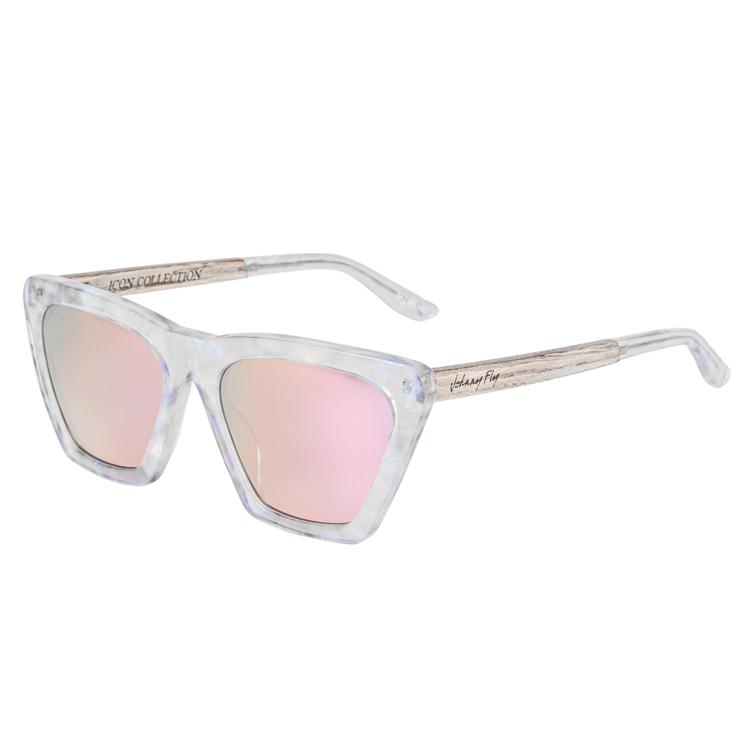 FIGURE - Unicorn Holographic Polarized wooden / acetate Sunglasses - Johnny Fly Eyewear | #color_unicorn