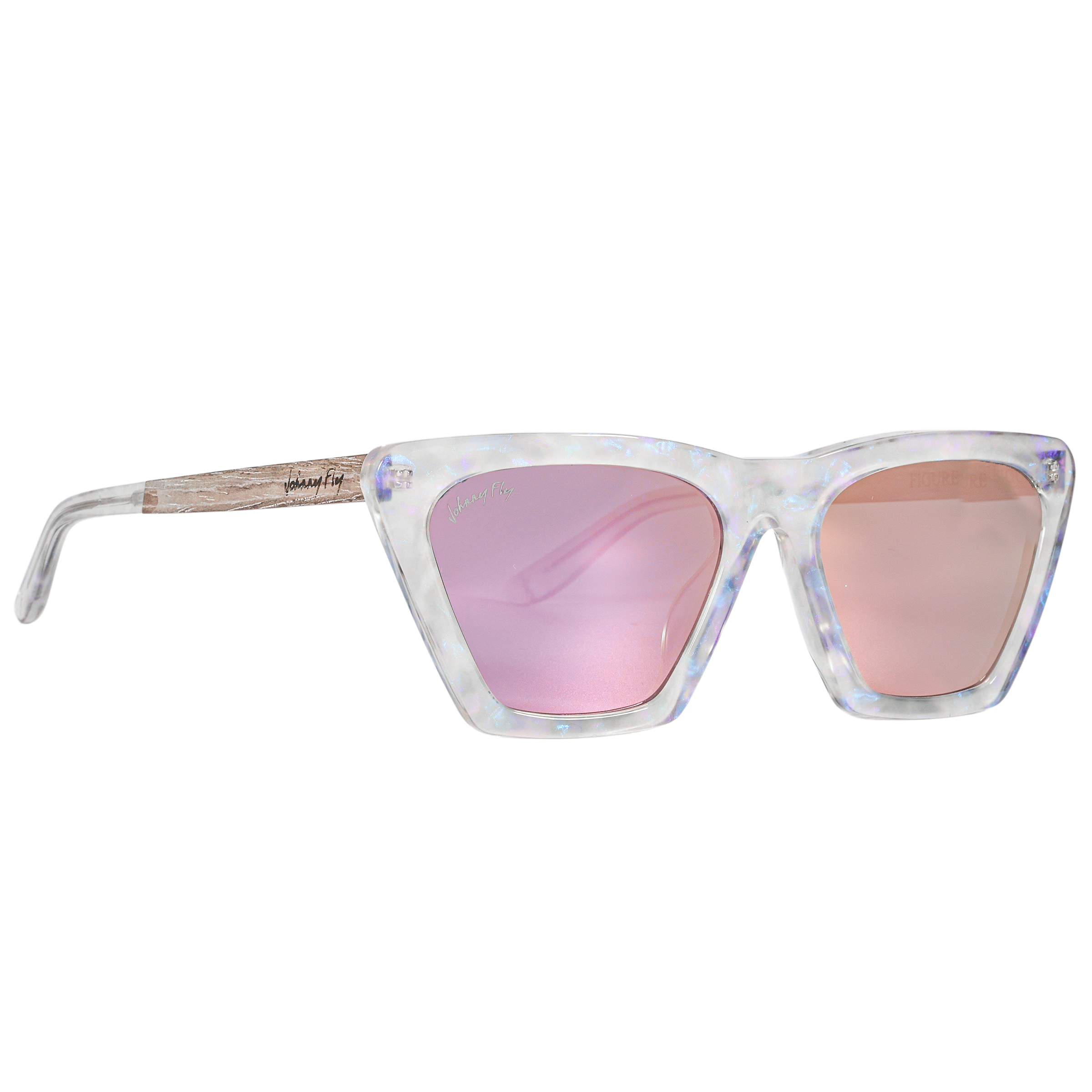 FIGURE - Unicorn Holographic Polarized wooden / acetate Sunglasses - Johnny Fly Eyewear | #color_unicorn