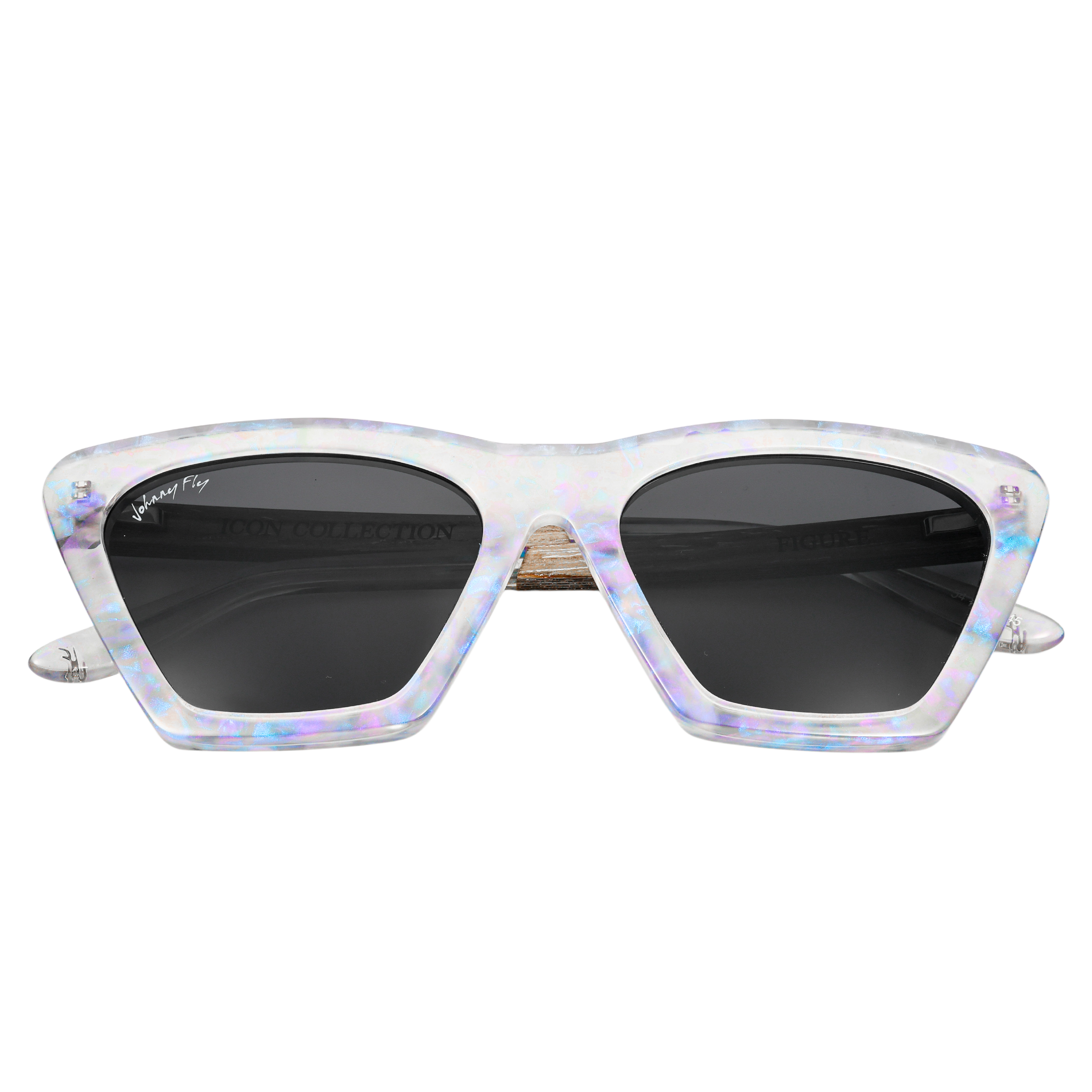 FIGURE - Unicorn Holographic Polarized wooden / acetate Sunglasses - Johnny Fly Eyewear | 