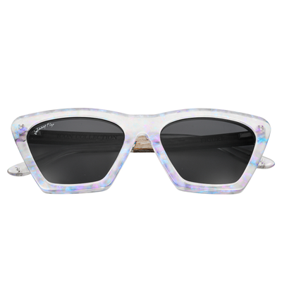 FIGURE - Unicorn Holographic Polarized wooden / acetate Sunglasses - Johnny Fly Eyewear | #color_unicorn