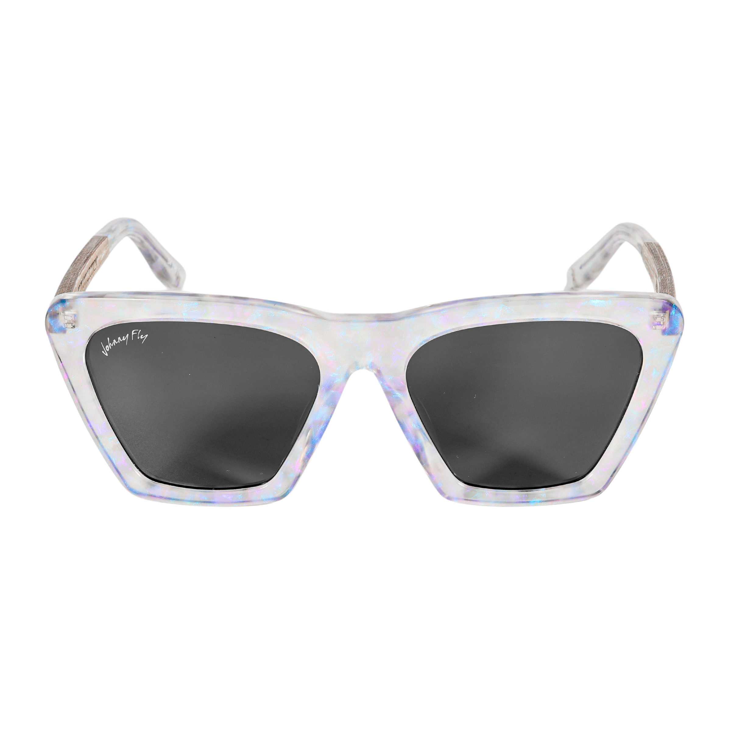 FIGURE - Unicorn Holographic Polarized wooden / acetate Sunglasses - Johnny Fly Eyewear | 