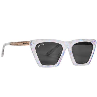 FIGURE - Unicorn Holographic Polarized wooden / acetate Sunglasses - Johnny Fly Eyewear | #color_unicorn
