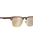 Hughes Mirrored Polarized Sunglasses - Gold / Wood Club Master Style - Johnny Fly | 