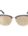 Hughes Mirrored Polarized Sunglasses - Gold / Wood Club Master Style - Johnny Fly | 