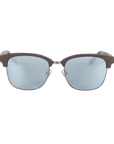 Hughes Mirrored Polarized Sunglasses - Gunmetal / Wood Club Master Style - Johnny Fly | 