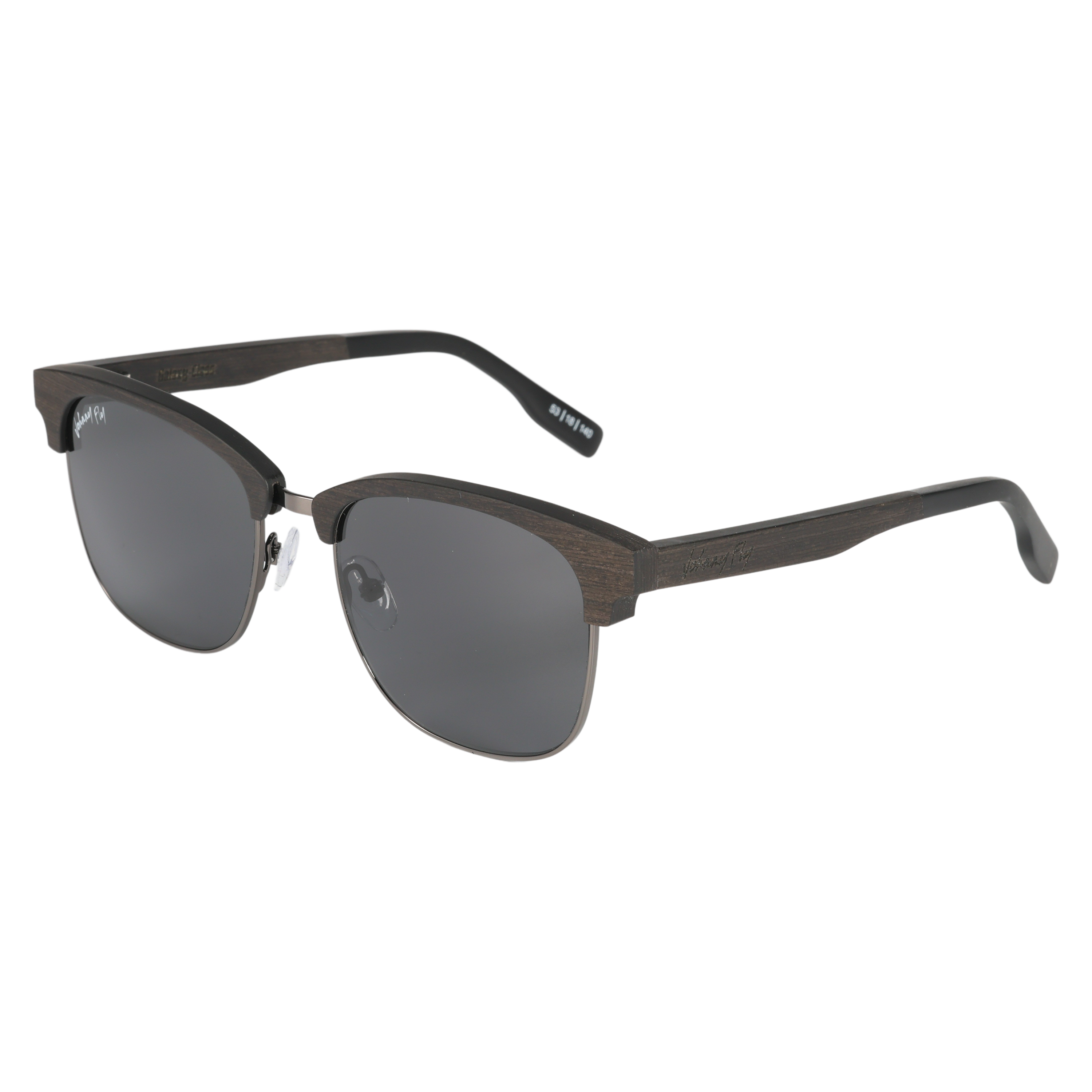 Hughes Polarized Sunglasses - Gunmetal / Wood Club Master Style - Johnny Fly | 