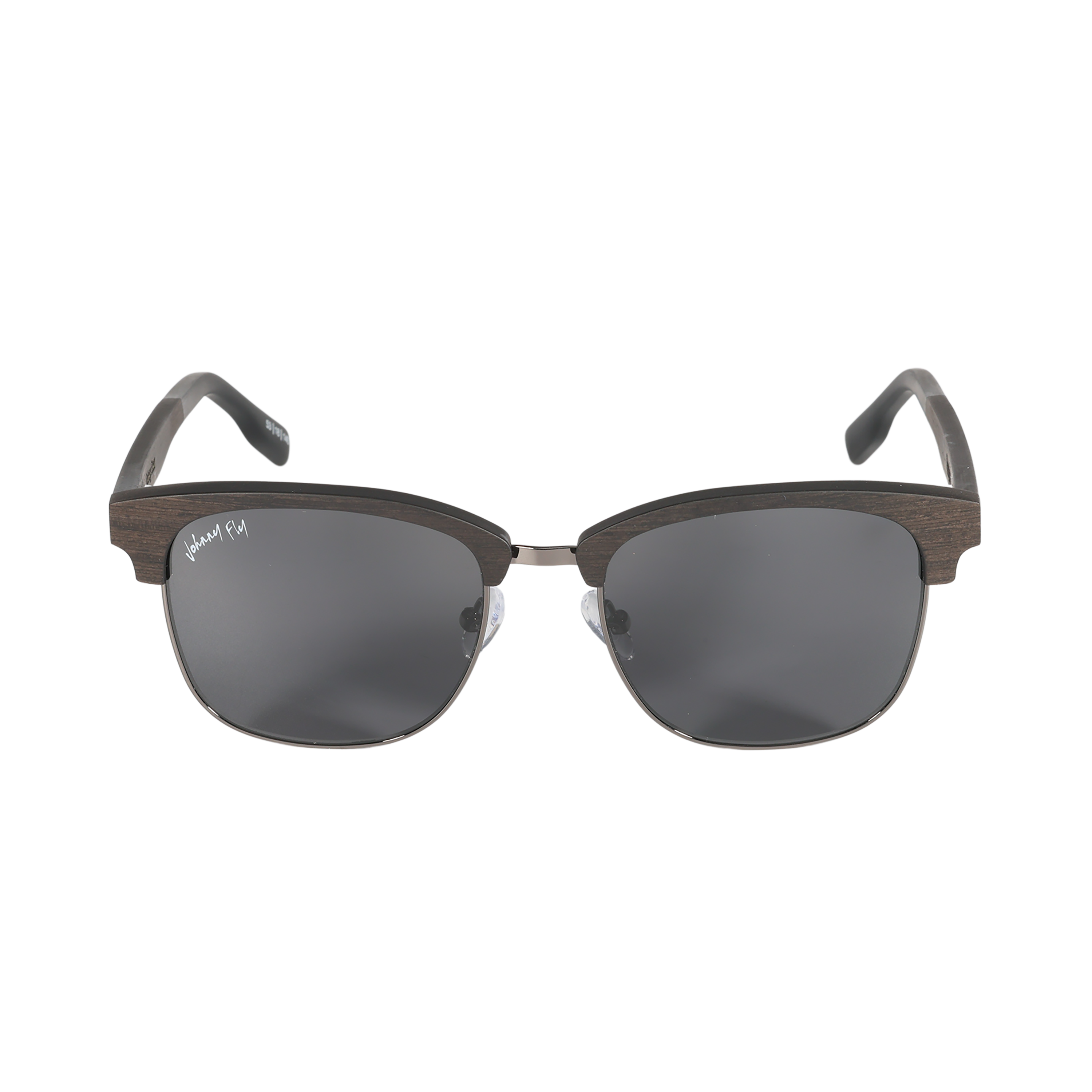 Hughes Polarized Sunglasses - Gunmetal / Wood Club Master Style - Johnny Fly | #color_gunmetal