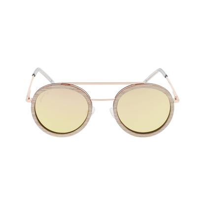 Johnny Fly Riker Rose Gold | Grey / Rose Gold Reflect Polarized Sunglasses | #color_rose-gold