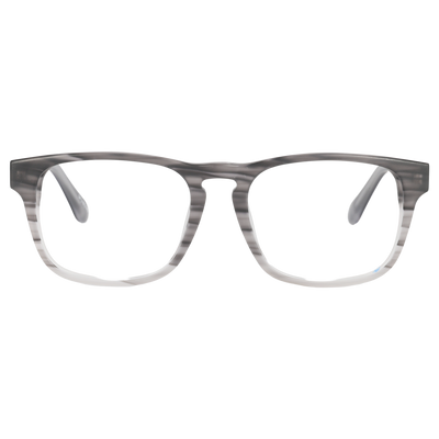 Front view of Johnny Fly "Splinter" sunglasses featuring a minimalistic design with iconic acetate front section, wooden arms, spring hinges, and nylon polarized lenses.