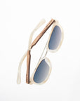 Captain METEOR Crossbar Aviator Polarized Sunglasses by Johnny Fly | Handcrafted with Acetate and Wood 