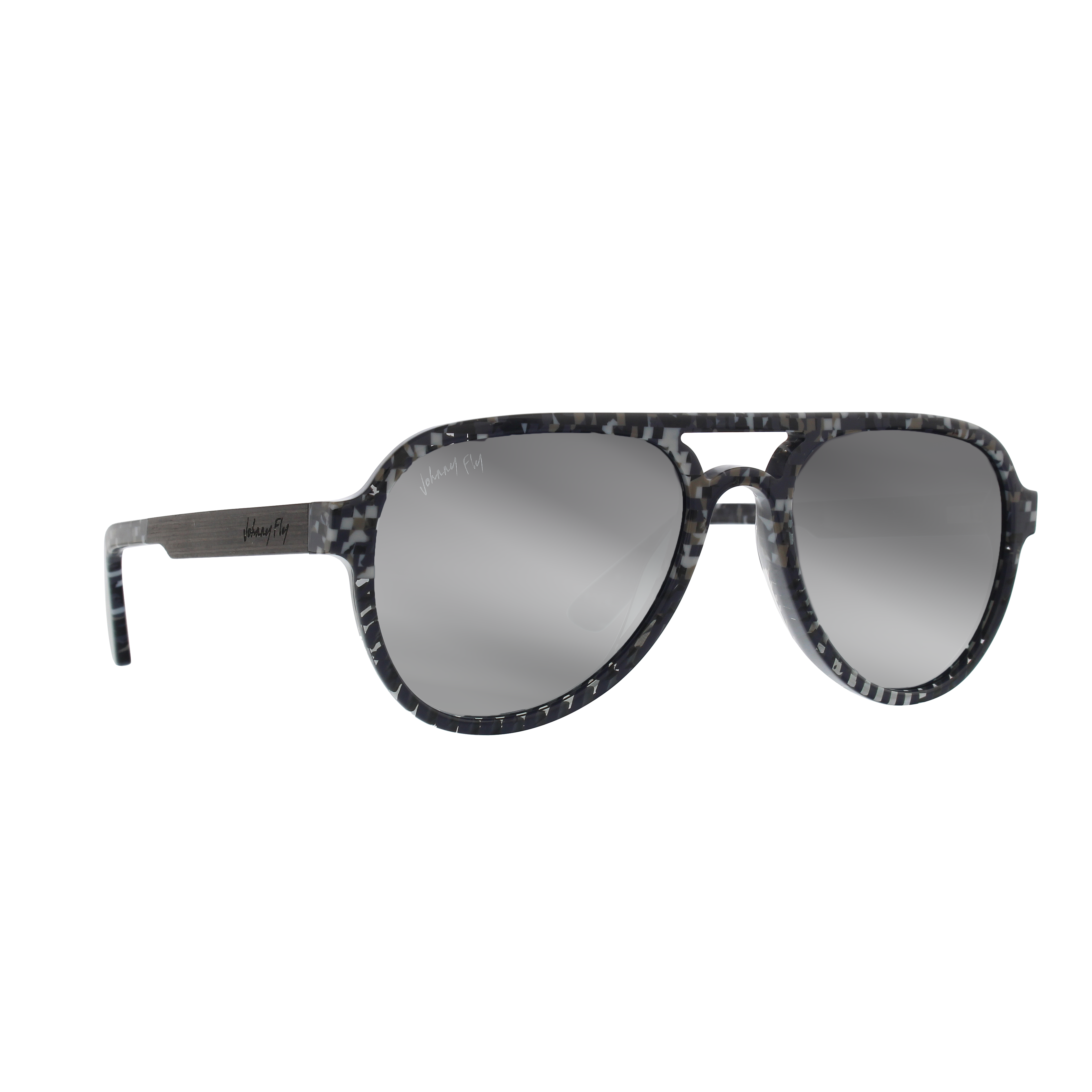 Apache Polarized Sunglasses by Johnny Fly - 8 Bit || Black Flash Polarized 