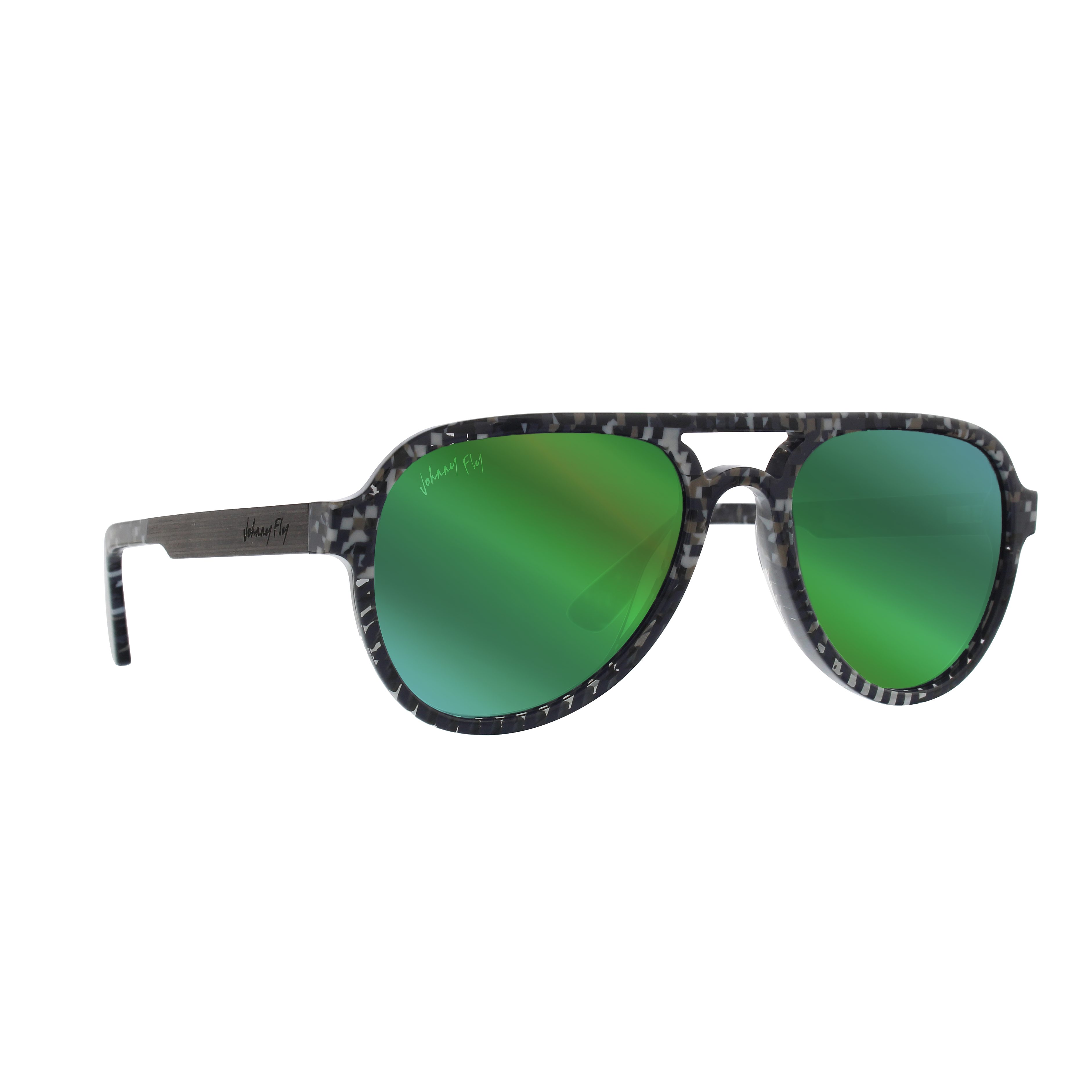 Johnny Fly Apache 8-Bit / Green Reflect Polarized Sunglasses | #color_8-bit