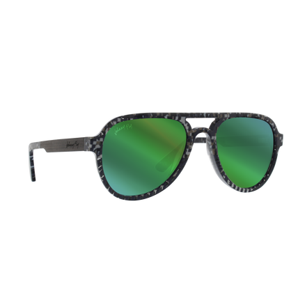 Johnny Fly Apache 8-Bit / Green Reflect Polarized Sunglasses | #color_8-bit