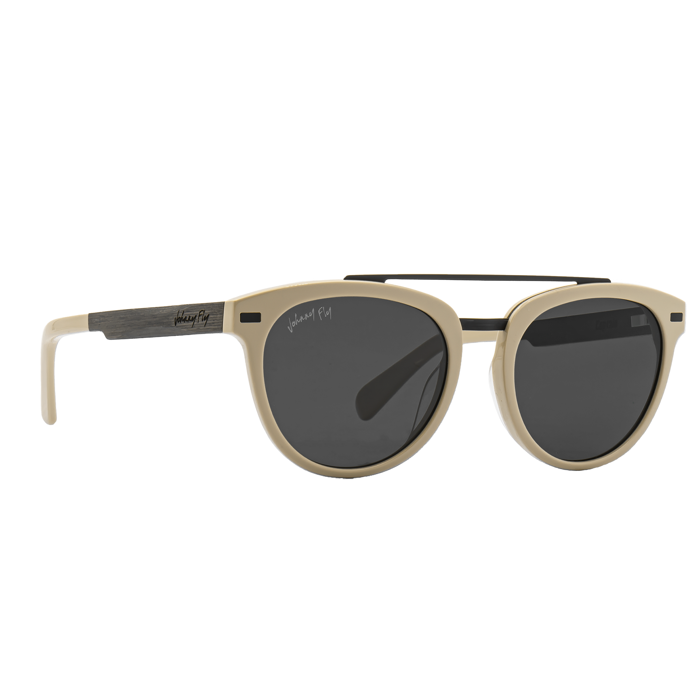 Captain Polarized Sunglasses by Johnny Fly - Sand || Smoke Polarized #color_sand