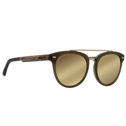 Johnny Fly Captain - Sanded Olive Sanded Olive / Gold Gradient Reflect Polarized 