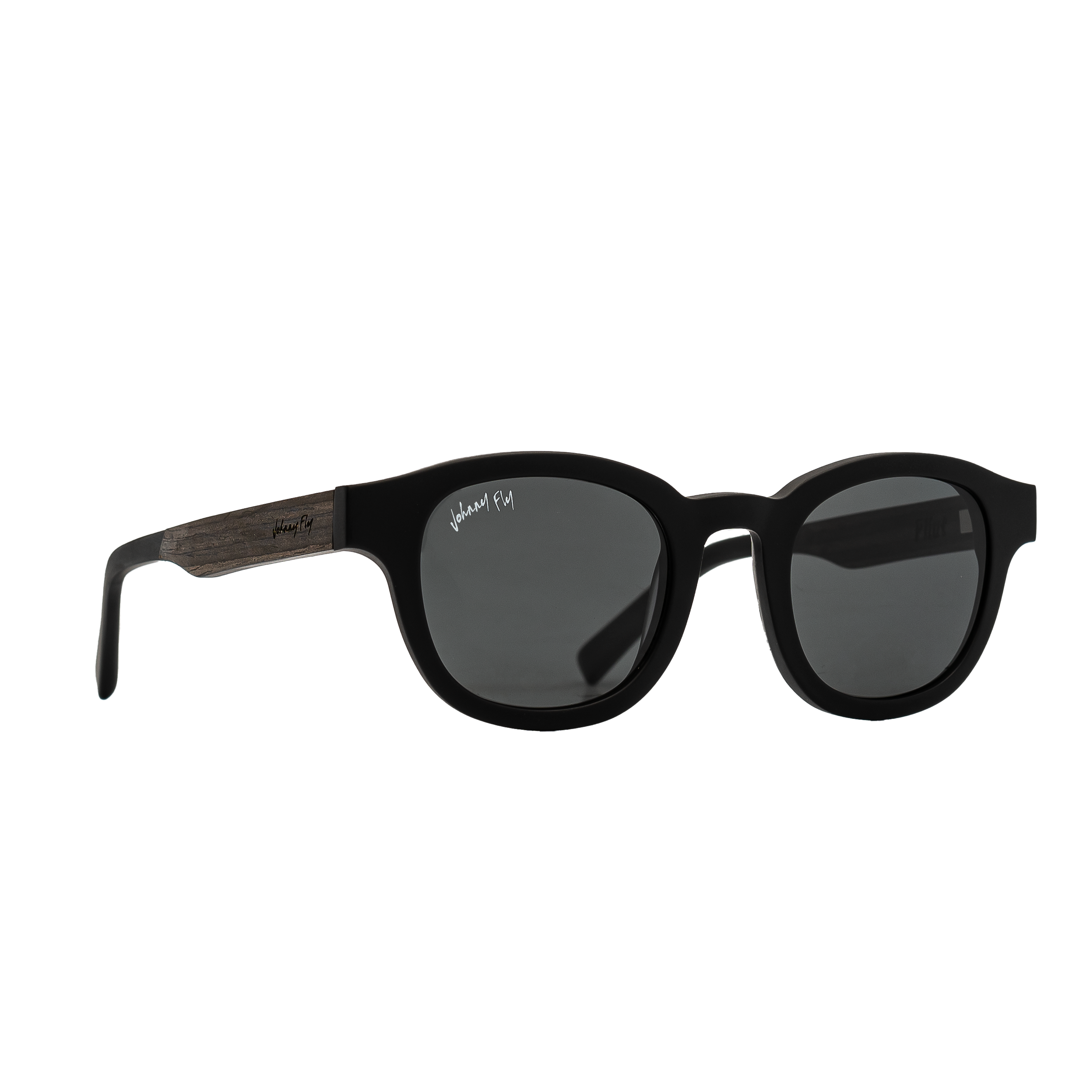 Pilot Polarized Sunglasses by Johnny Fly - Matte Black || Smoke Polarized #color_matte-black